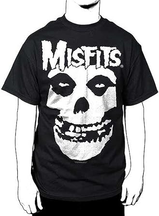 Amazon Com Band Merch Misfits New Skull Men S T Shirt Black White