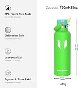 Super Sparrow Sparrow Insulated Water Bottle 750ml FlipFlow Straw Lid view 3