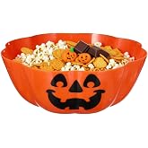Halloween Candy Bowl Large for Party Supplies,Large Trick Or Treat Bowls | Creative Plastic Pumpkin Dishes for Table Decor,Reusable 11.6inch Candy Holder Party Tableware for Fruit Snacks Appetizers