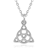 EnCharmed Stainless Steel Celtic Triquetra Necklace, Handmade Irish Trinity Knot Charm Jewelry