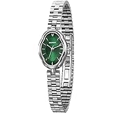 BERNY Silver Watches for Women Dainty Ladies Wristwatch Vintage Copper Mirrors Shape Japanese Quartz Movement 3ATM Waterproof All Stainless Steel Fashion Female Wrist Watch Birthday Gifts