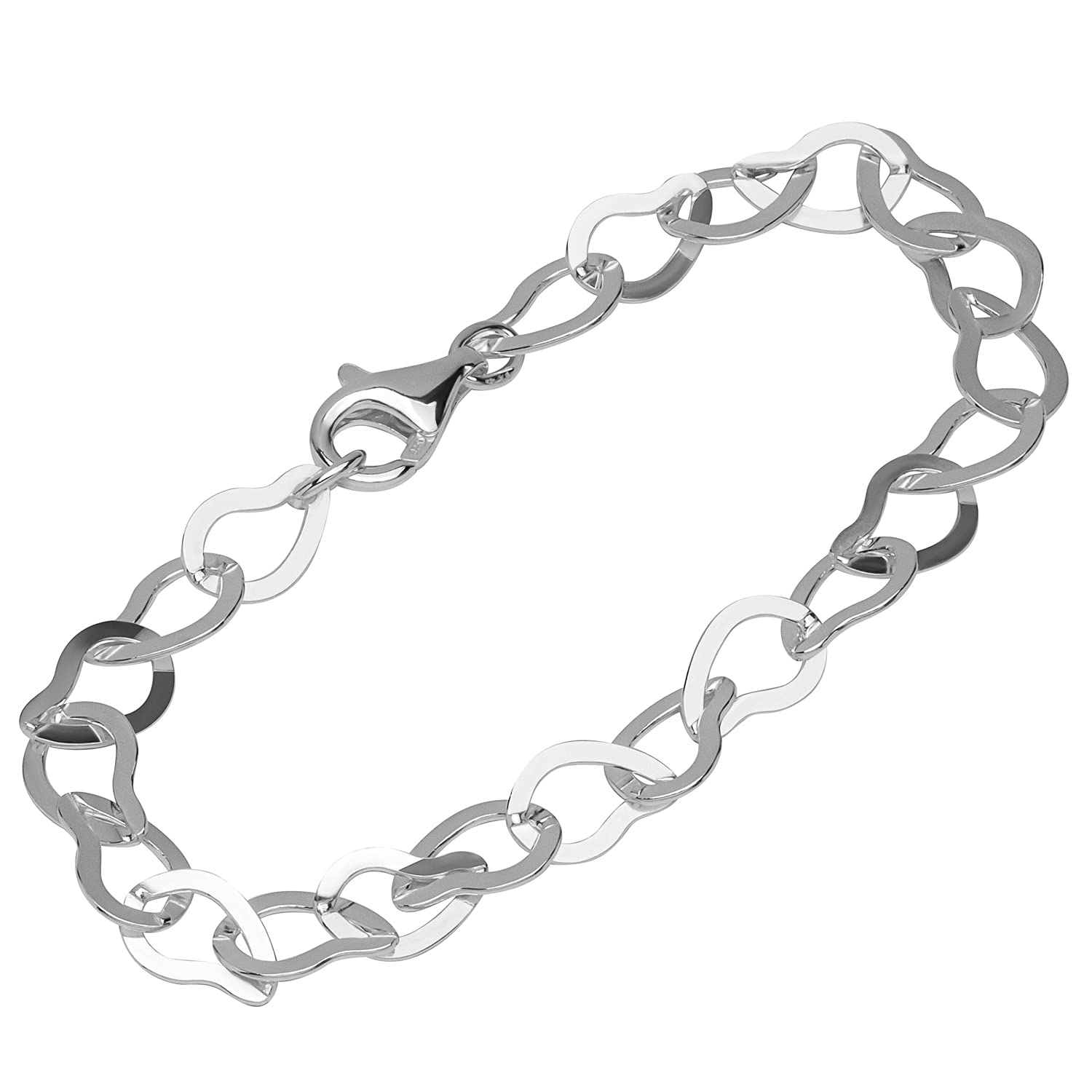 NKlaus bracelet 925 Sterling Silver 19cm anchor chain ladies chain bracelet shiny 12805