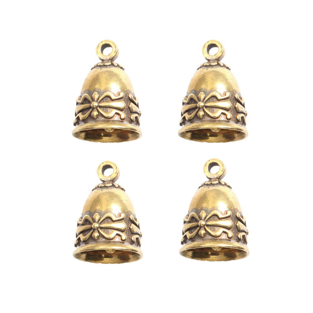 4 Pcs Antique Vintage Jingle Brass Hanging Bells for Home Decorations Small Bells Vintage Brass Hanging Bells Crafts Ornaments Pendants Accessories for Keychain Christmas