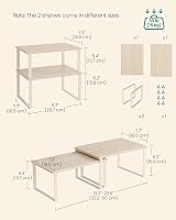 SONGMICS Spice Rack Set of 2 Expandable Shelf Organisers KCS020L01 Beige Cream view 6