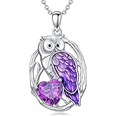 Midari Christmas Gift Bird Necklaces 925 Sterling Silver Colorful Hummingbird/Peacock/Owl/Blue Jay/Cardinal Pendant Nature Animal Jewelry Xmas Jewelry Gifts for Women Mom Stocking Stuffers