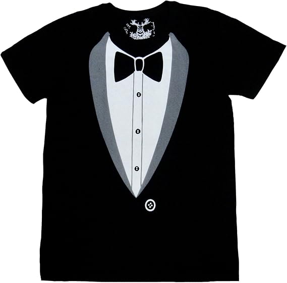 Amazon 着るだけで正装 おもしろ フォーマル 半袖 ネタ Tシャツ B ブラック Tシャツ カットソー 通販