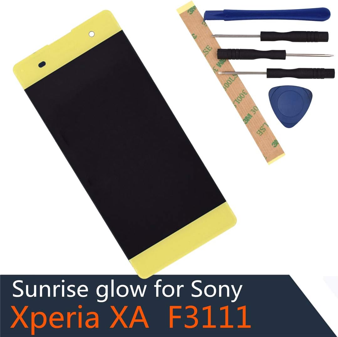 F3111 LCD Display Digitizer Touch Screen Assembly Replacement for Sony Xperia XA F3113 F3115 Lime Gold with Frame Adhesive[ Without Frame ]