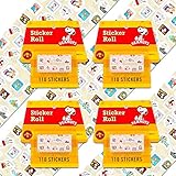 Eureka Peanuts Snoopy Stickers Party Supplies Pack ~ 440 Snoppy Stickers (4 Sticker Rolls)