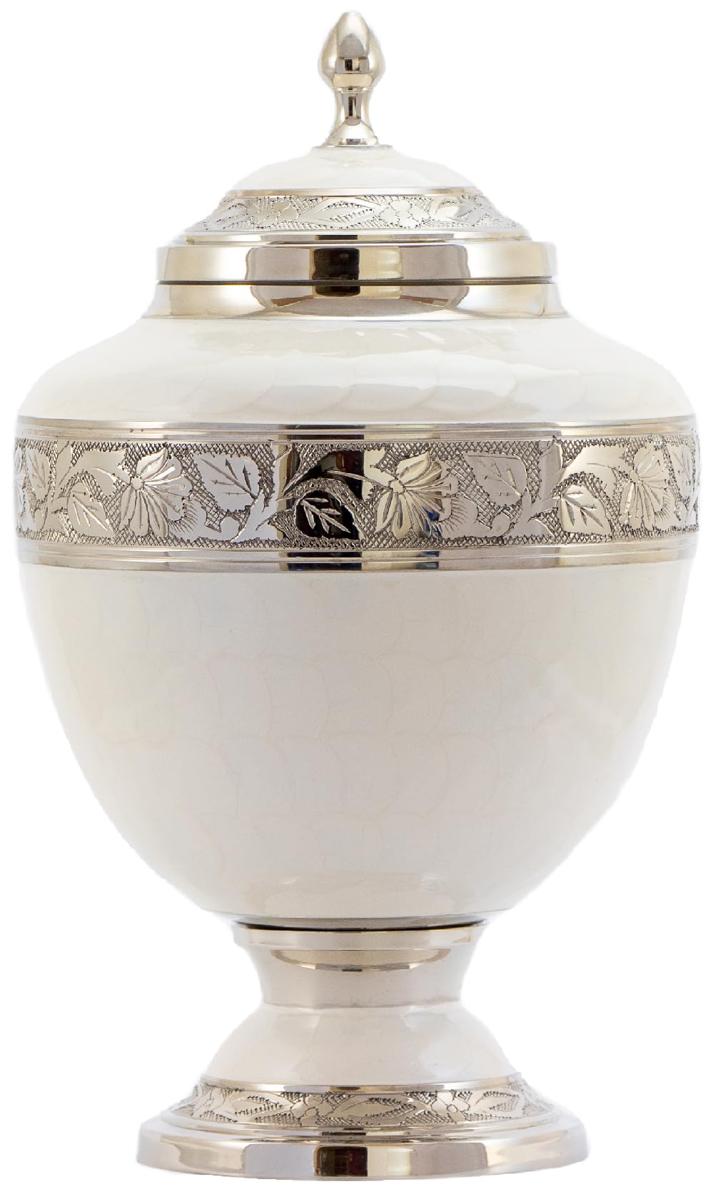 Royal Rapture Urns For Ashes Cremation Funeral Memorial Handcrafted Adult Love Urns decorative Brass (Pearl Charlice, 10" Large) RJM10-03