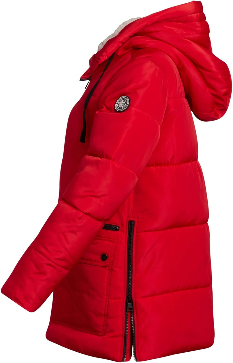 madden girl women's sherpa zip up jacket