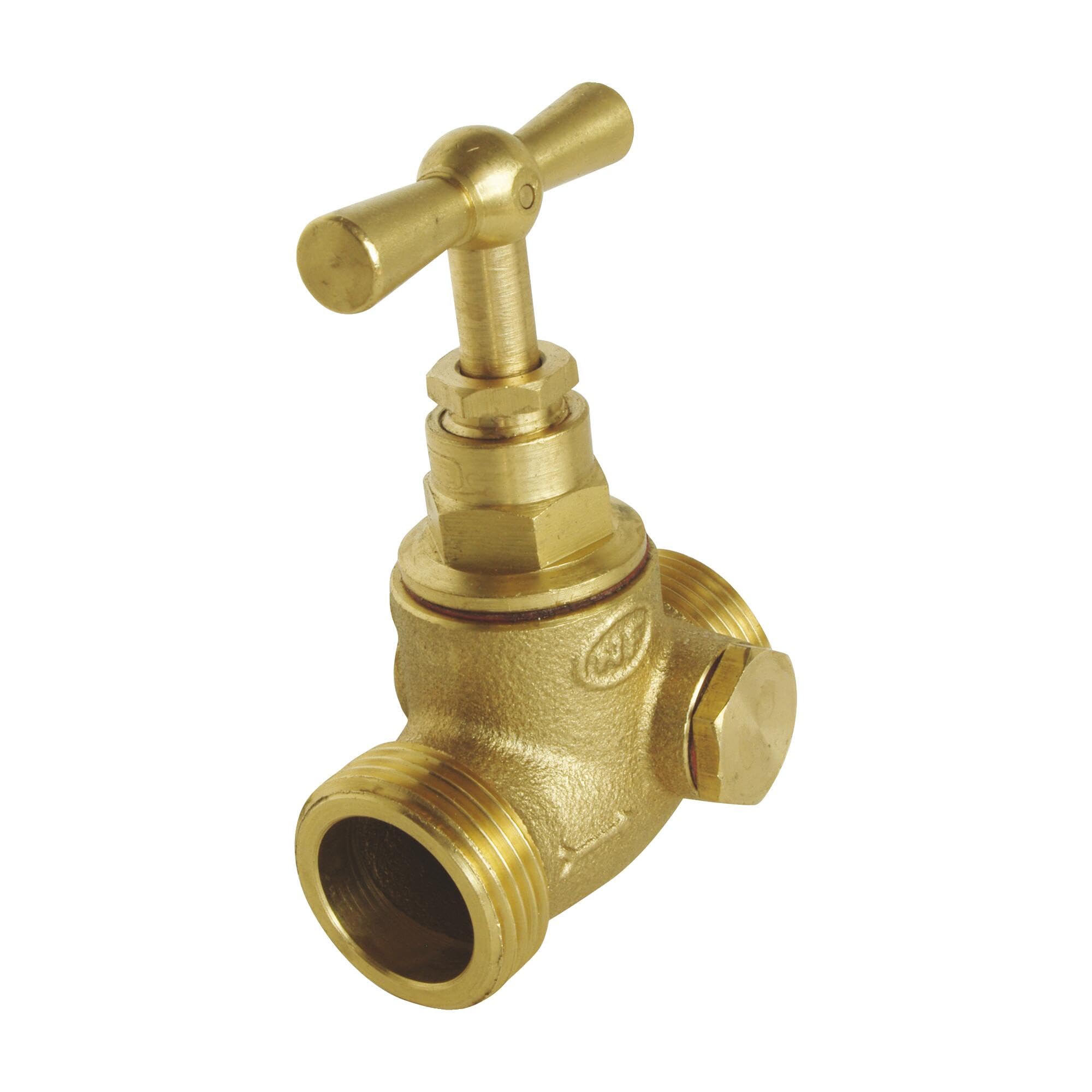 SOMATHERM FOR YOU 2073-20 YOU-MM20/27 Double Bleed Stop Valve-Stem Head-Raw Brass, Grey, Mâle