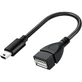 SaiTech IT Mini USB OTG Adapter Cable Black | USB A Female to Mini USB B OTG adapter cable, Compatible with Digital Cameras.