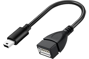 SaiTech IT Mini USB OTG Cable for Digital Cameras - USB A Female to Mini USB B 5 Pin Male Adapter Cable