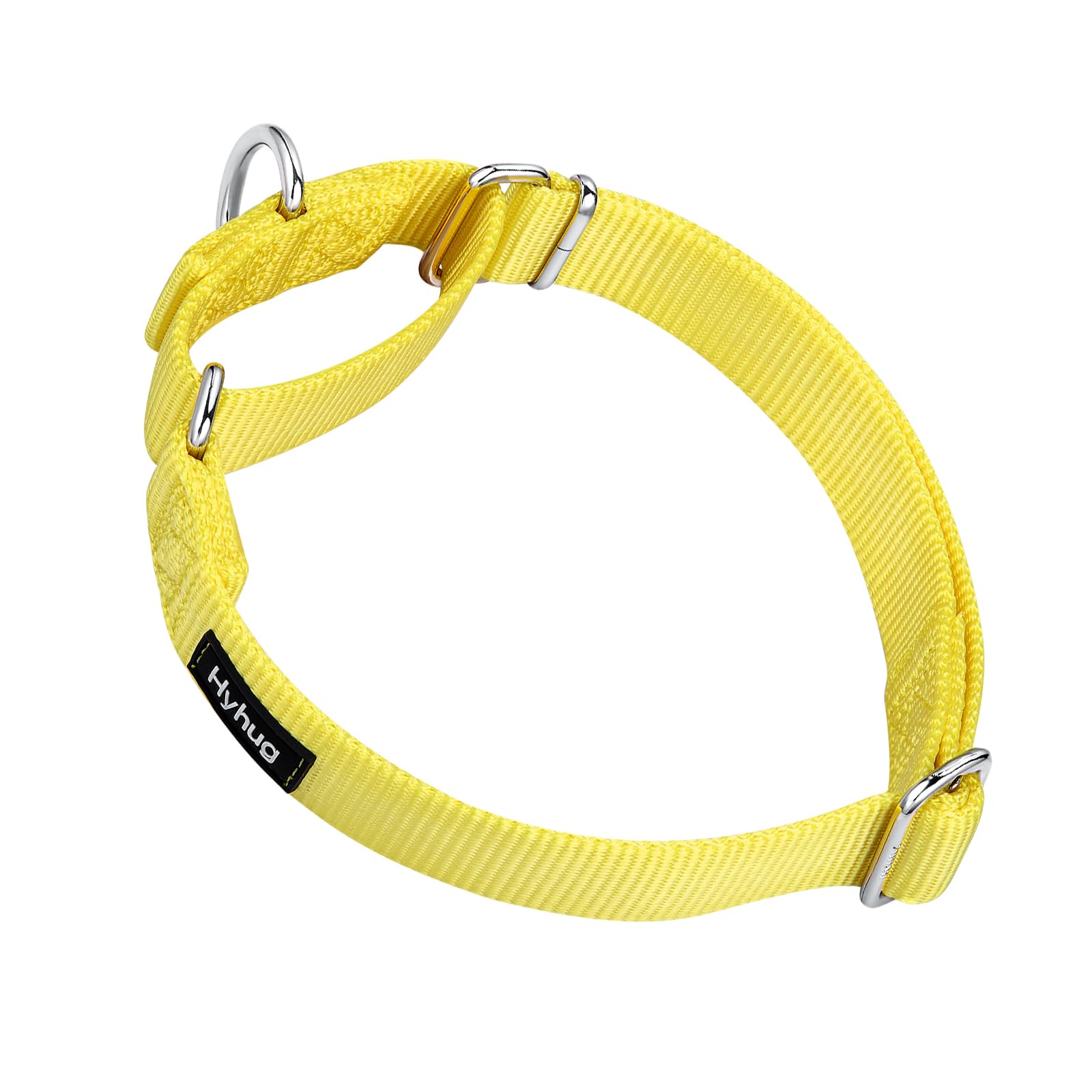 Hyhug Heavy Duty Nylon Anti - Escape Martingale Dog Collar for Large Medium Small Boy and Girl Dogs - Walking Training Daily Use. (Large, Illuminating Yellow)
