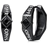 Hoop Earrings for Men 925 Sterling Silver Cross/Viking Earrings Father's Day Jewelry Gift for Dad Husband