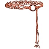 LXUEJIE Boho Woven Belt, Boho Beaded Braided Belt Women Long Tassel Rope Waist Belts Renaissance Rope Belts for Dress