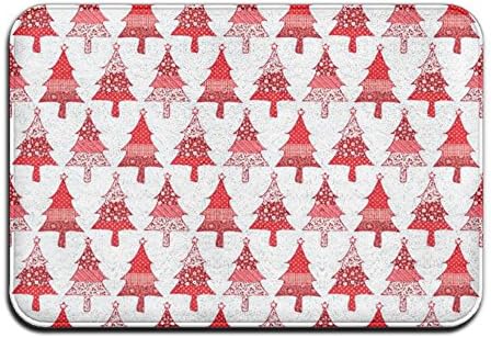 Christmas Tree Red Non-slip Durable Memory Foam Indoor 15.7'' W?23.6'' L Non-shedding Rectangular Floor Cushions Door Mat
