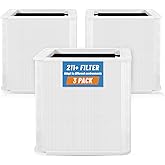 3 Pack 211+ Replacement Filters Compatible with Blue Pure 211+ Air Purifier, Consists of H13 True Filter and Activated Carbon, Collapsible Air