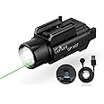 2250 Lumens Weapon Laser Light Combo - Adjustable Rail-Mounted Weapon Light Laser Flashlight, Aircraft-Grade Aluminum, Magnetic Rechargeable LED Strobe Tactical Gun Light Combo