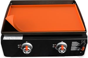 BANGIE Griddle Cover | Heavy Duty Silicone Griddle Mat for Blackstone 22" Griddle | Keep Surface Clean | High-Wall Design (Orange)