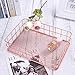 OUNONA Organizer Metal Wire Mesh Basket Rack for Desktop Clothing Storage/Fruit Snacks Tray/Kitchen Tool Holders (Rose Gold)