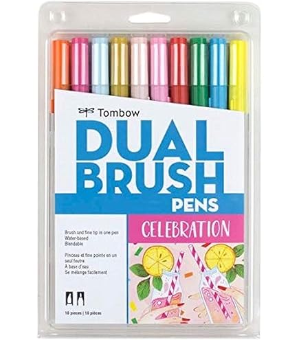 thumbnail image 2 of Tombow ABT Dual Brush Pen - Pastel Colors, Pack Of 6, Water-Based For Lettering & Watercoloring 2 of 6
