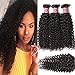 B&F Hair Unprocessed Brazilian Virgin Curly Hair Weave 3piece/lot Bundles with 1piece Free Part Lace Frontal Closure 100% Human Hair Extensions Nature Color (16 18 20+14 closure)