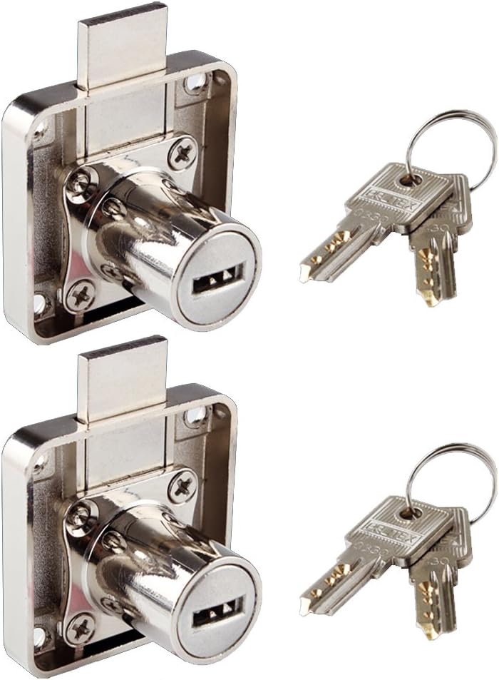 2X Office Desk Lock, Drawer Lock, Lock 3/4″ (Diameter19mm