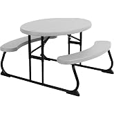 LIFETIME Kids Picnic Table, Folding Children&rsquo;s Table Seats 4, UV‑Protected HDPE Top, Powder‑Coated Steel Frame, Stain‑Resistant, Indoor/Outdoor Durable Play Table