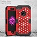 AdiWon Apple iPhone 5 Case iPhone 5S Case iPhone SE Case Glitter Crystal Diamond Bling Rhinestone Three Layer Hybrid Shock Resistant Cover for Girls/Women,Red Black