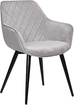 Woltu Esszimmerstuhle Bh153gr 1 1x Kuchenstuhl Wohnzimmerstuhl Polsterstuhl Mit Armlehen Design Stuhl Samt Metall Grau Amazon De Kuche Haushalt