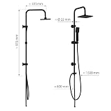 EISL Easy Energy Shower Set Black 2-in-1 Rain & Hand Shower Retrofit Mounting view 4