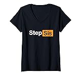 Womens Step Sis Funny Adult Costume V-Neck T-Shirt