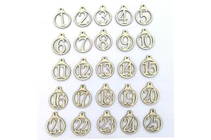 1-25 Vintage Wooden Christmas Countdown Advent Calendar Number Diy Tags...