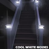 Siedinlar Solar Post Cap Lights 2 Pack Glass 4x4 5x5 6x6 IP44 Warm Cool White view 4