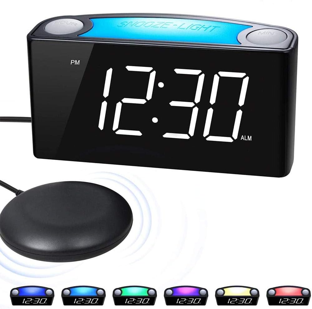 Vibrating sleep alarm clock, LED alarm clock for deep Amazon.co.uk