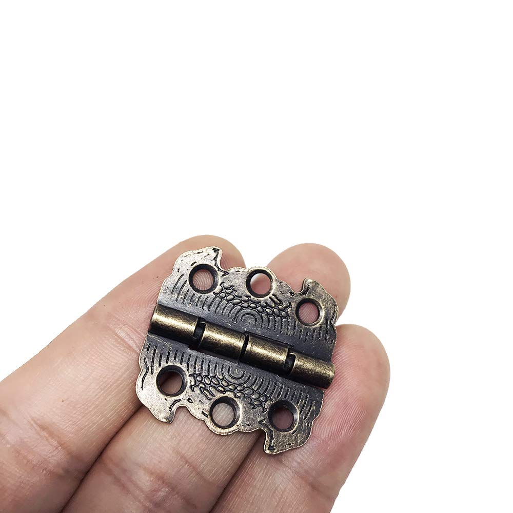 Bronce 29x 27mm Juland 20 Piezas Mini bisagras de diseños grabados