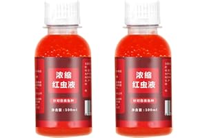ANRUI Bait Fish Additive, 100ml Red Worm Concentrate Liquid, Fishing Baits, High Concentration Fishing Lures, Fish Bait Attraction Enhancer for Trout, Cod, Carp, Bass,（100ml-2PCS）