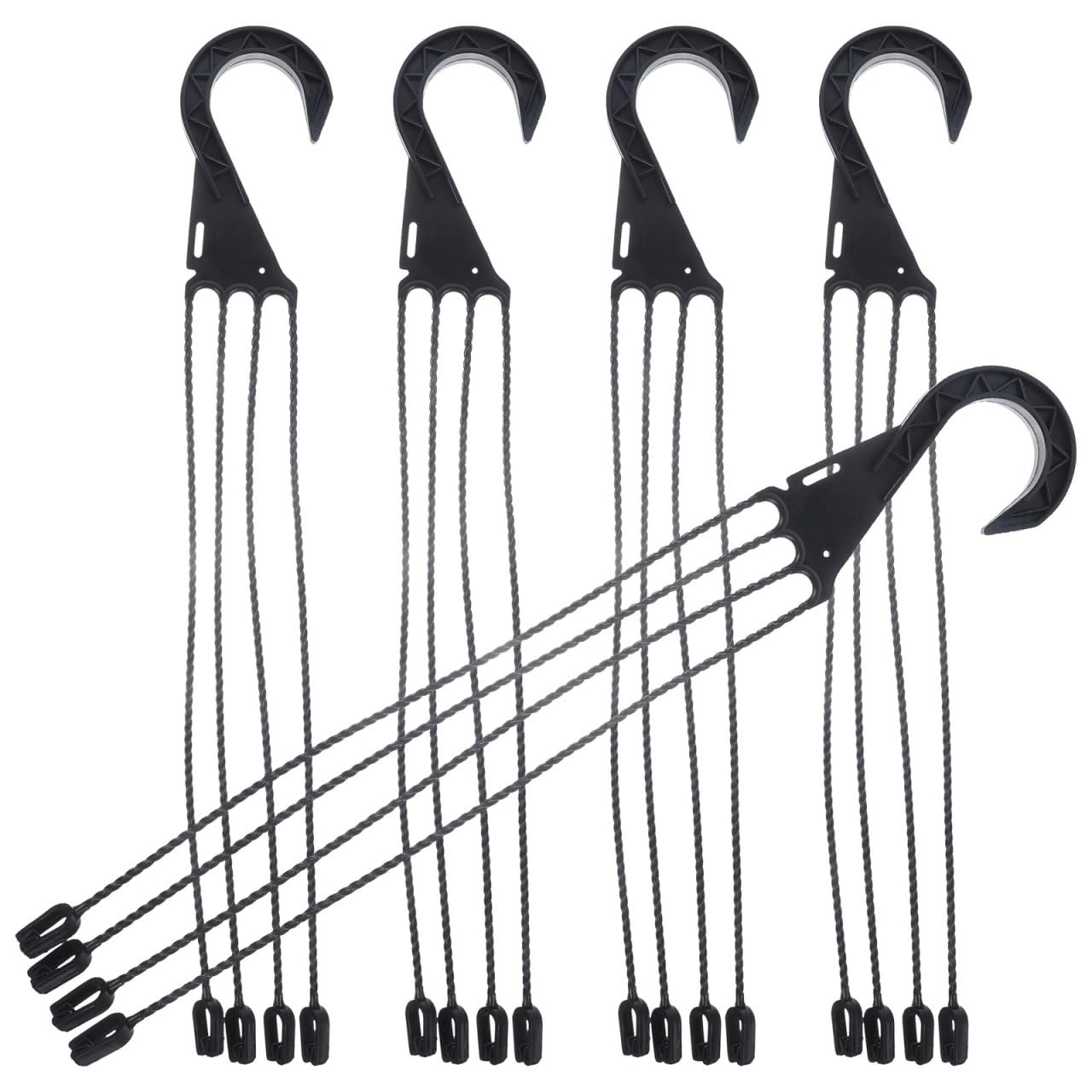 Happyyami Hanging Basket Hooks Plastic Flower Pot Hangers 5 Pack for Balcony Terrace Indoor Outdoor Planter Holders Easy Installation Durable Design