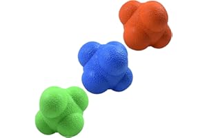 AIRLAXER Reaction Ball,Reflex Ball for Hand Eye Coordination Training,2.83 inch,Pack of 3-Orange,Blue,Green