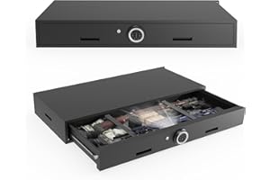 Eltean 7"H Under Bed Gun Safe for Rifles and Pistols, Gun Storage Safe Drawer,Rifle Safe with Upgraded Digital Panel, Shotgun Cabinet with LED Lights, Quick Access