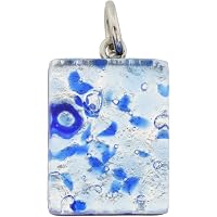 Glass Of Venice Murano Glass Pendant - Aqua Gold Rectangular Venetian Reflections, Handmade In Italy - View #4