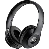 kamapulo X5 Rechargeable & Portable FM Radio Headphones with Best Reception,LED Display,Soft Ear Muffs, FM Headset Radio Receiver for Meeting, Works, Hiking, Jogging (Black)