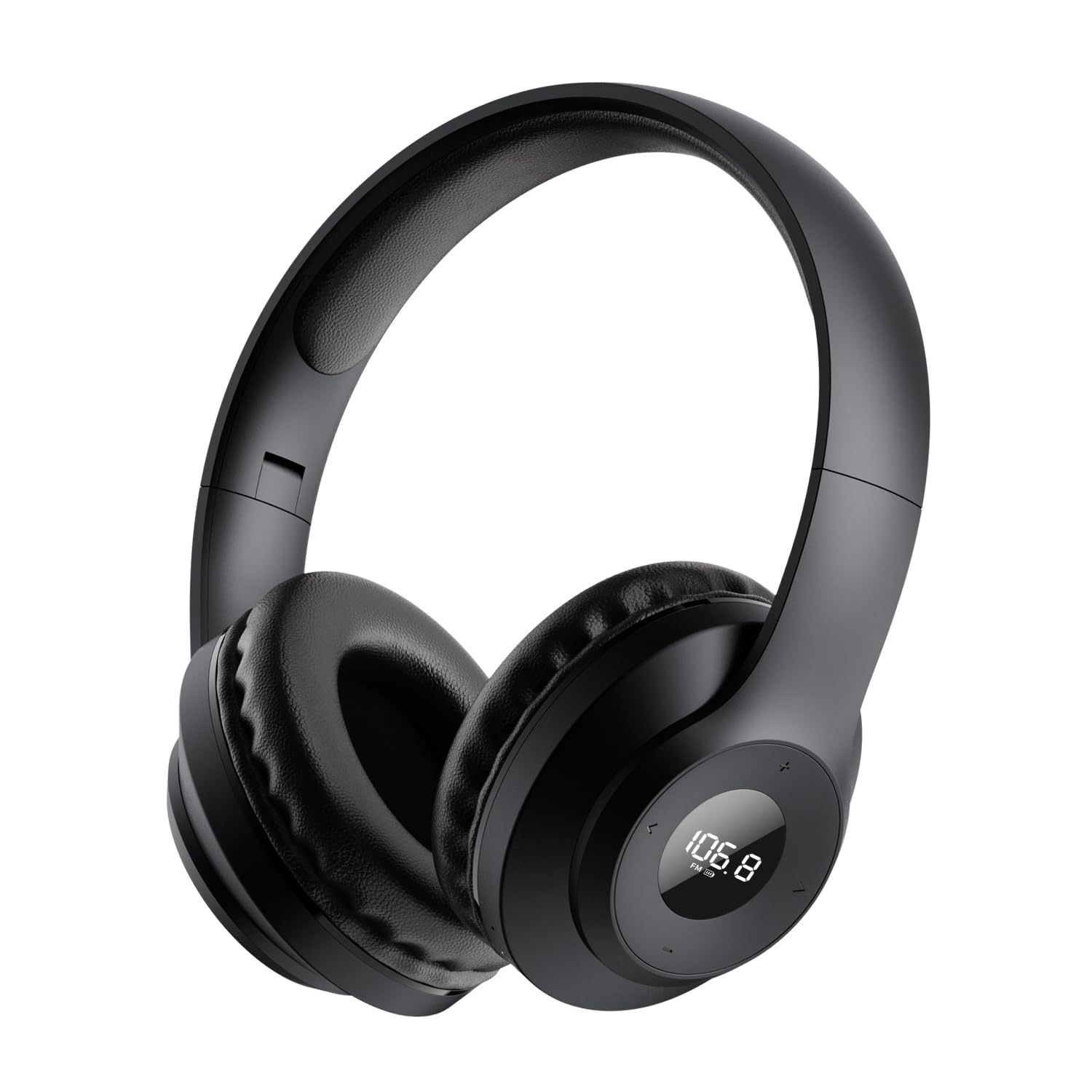 Photo 1 of X5 Rechargeable & Portable FM Radio Headphones with Best Reception,LED Display,Soft Ear Muffs, FM Headset Radio Receiver for Meeting, Works, Hiking, Jogging (Black)