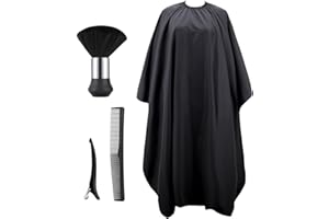 Segbeauty Barber Cape for Hair Cutting, 55" x 63" Black Hair Cutting Cape with Adjustable Neck Size, Professional Salon Cape with Neck Duster Brush for Hairstylist Hairdressing Salon Capes