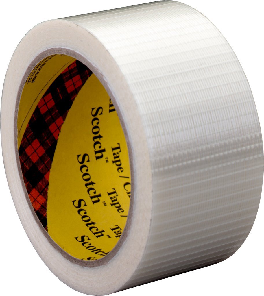 Scotch 8959 Cross Weave Filament Tape, Extra Strong, 3M Tartan Fibreglass Reinforced Filament Tape, Heavy Duty, Repair & Packaging Tape 38 mm x 50 m, Translucent (1 Roll)