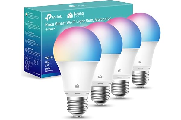 Kasa Smart Light Bulbs, Full Colour Changing Dimmable Smart WiFi Bulbs Compatible with Alexa and Google Home, A19, 9W 800 Lum