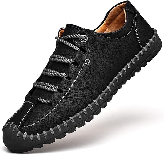 Amazon Com Moodeng Men S Causal Leather Loafer Close Toe Outdoor