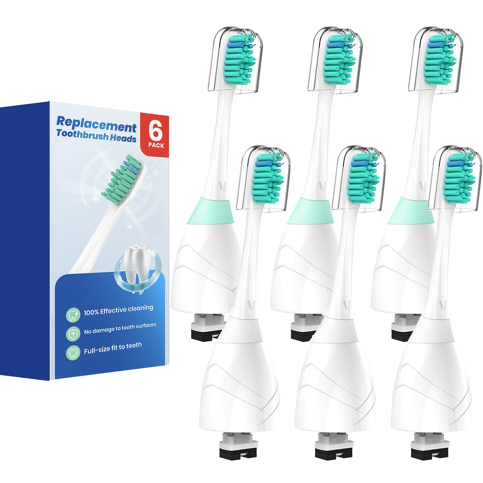 Photo 1 of Replacement Heads for Philips Sonicare - Replacement Toothbrush Head Compatible with Phillips Sonicare Screw-on Electric Brush Head for E-Series, Essence, Xtreme, Elite, Advance and CleanCare, 6 Pack