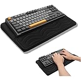 Ergonomic Keyboard Wrist Rest Pad, Computer Keyboard Stand with Thick Memory Foam Support, 7-13.3° Tilt, Non-Slip Base for Office, Home, Gaming Keyboards, Reduces Wrist Pain & Fatigue